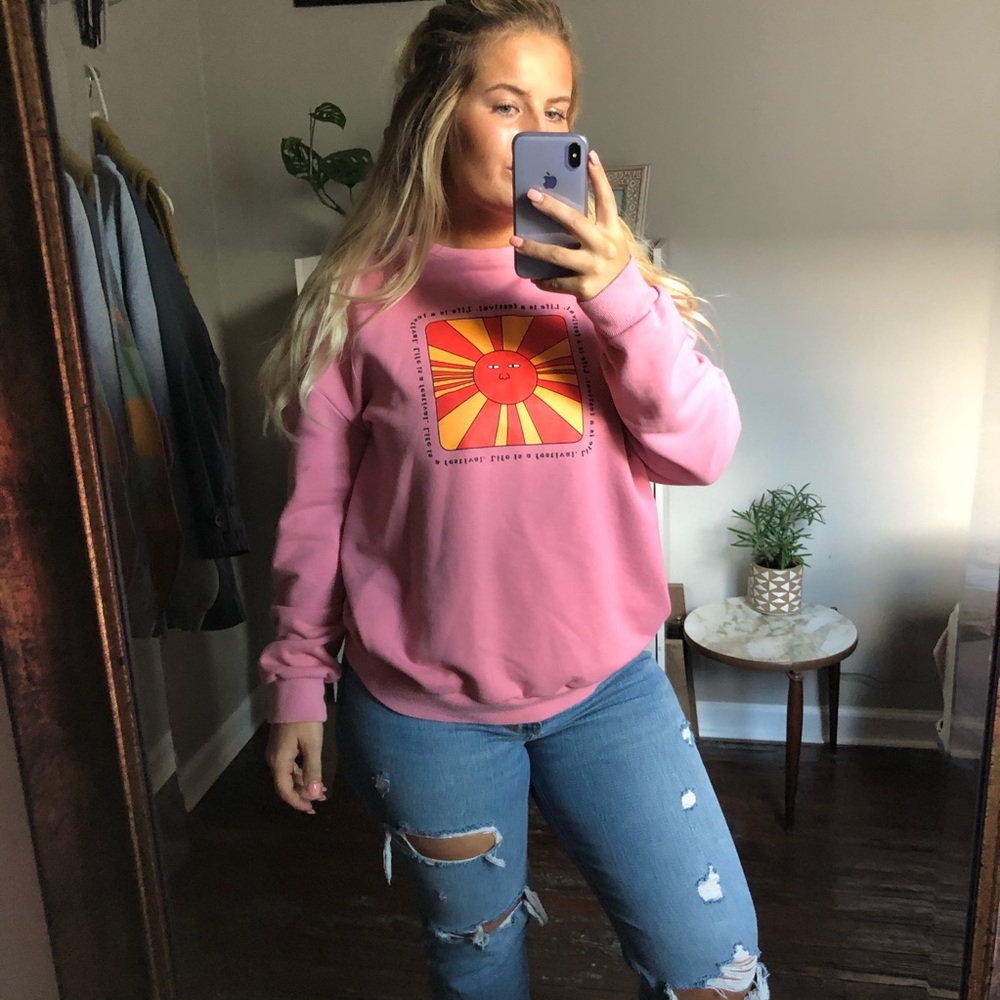 Bad Dancers Only Sweatshirt Large Pink